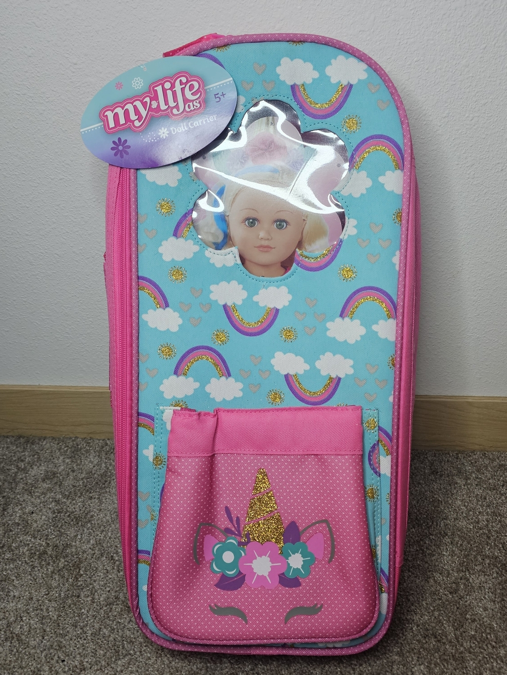 My Life As Unicorn Doll Carrier in Pink and Blue